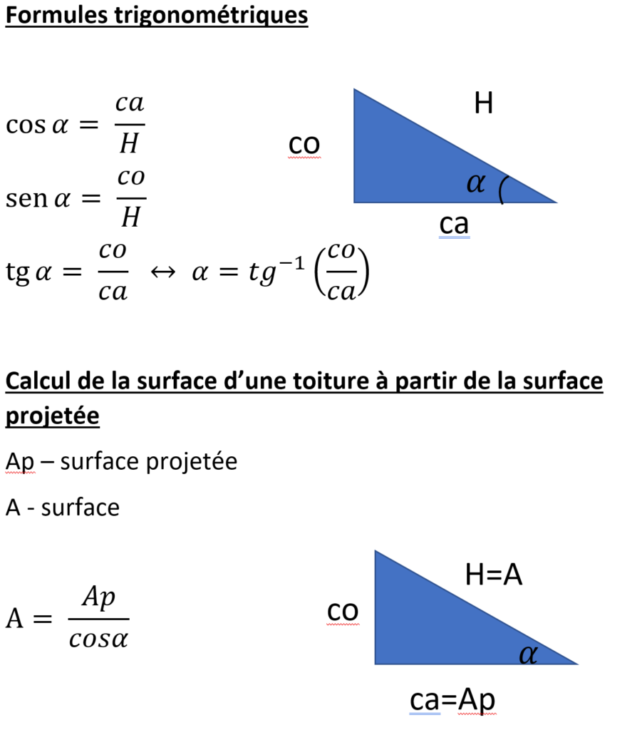 calcul surface toit