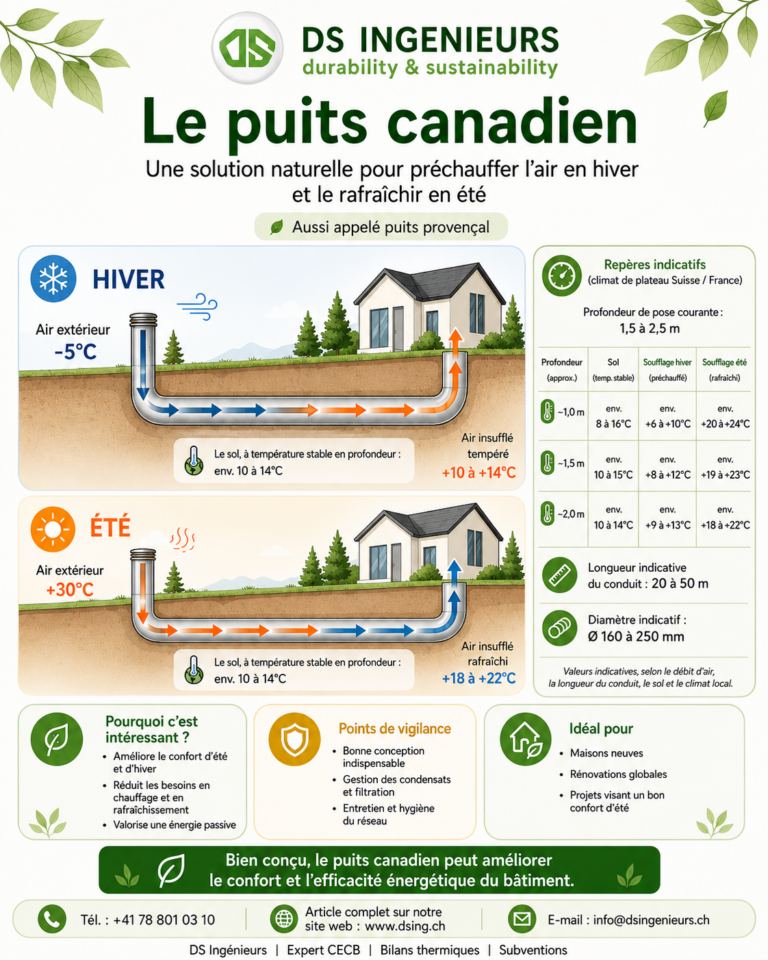 Le puits canadien : une solution naturelle pour préchauffer l’air en hiver et le rafraîchir en été